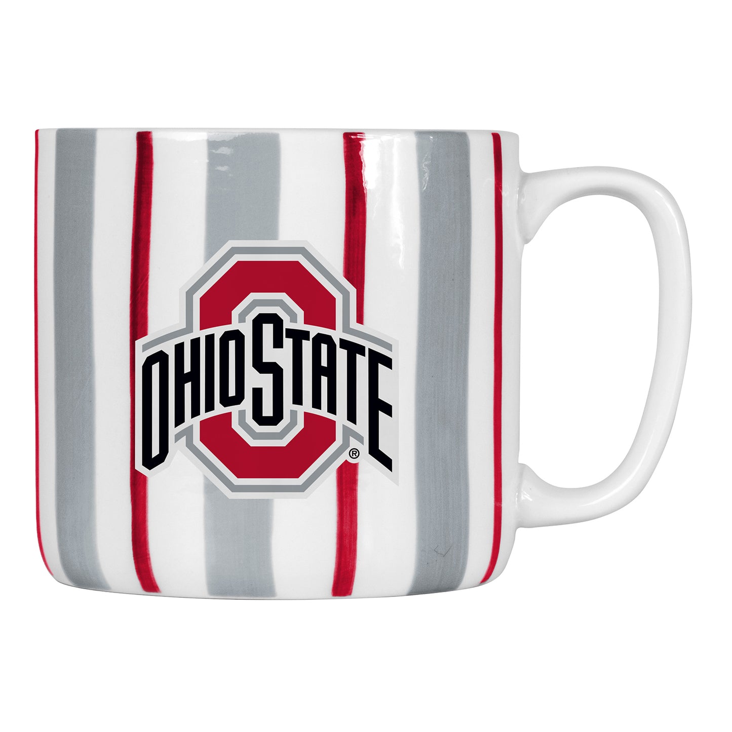 Ohio State Buckeyes 16oz Striped Logo Coffee Mug - Front View