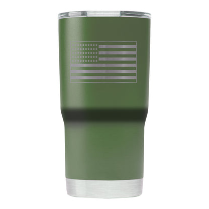 Ohio State Buckeyes Our Honor Defend Flag 20oz Tumbler In Green - Back View