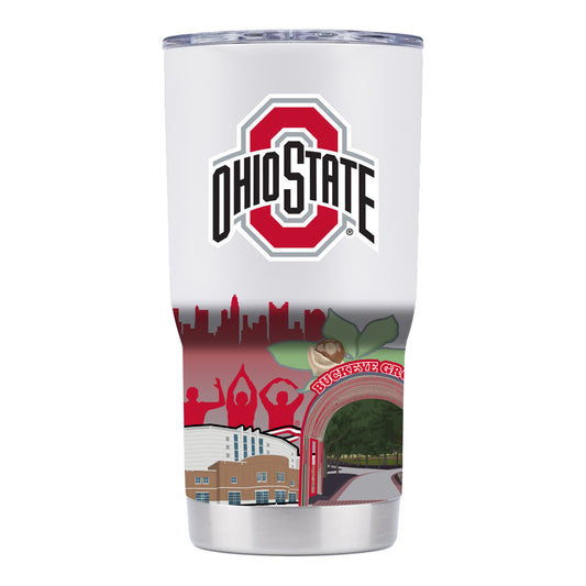 Ohio State Buckeyes Campus Icons 20oz Tumbler In White - Front View