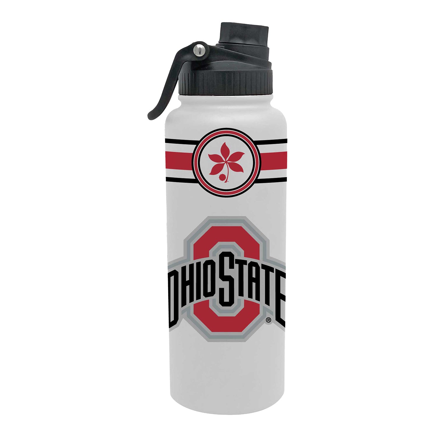 Ohio State Buckeyes Striped Logo 34oz Tumbler - Front