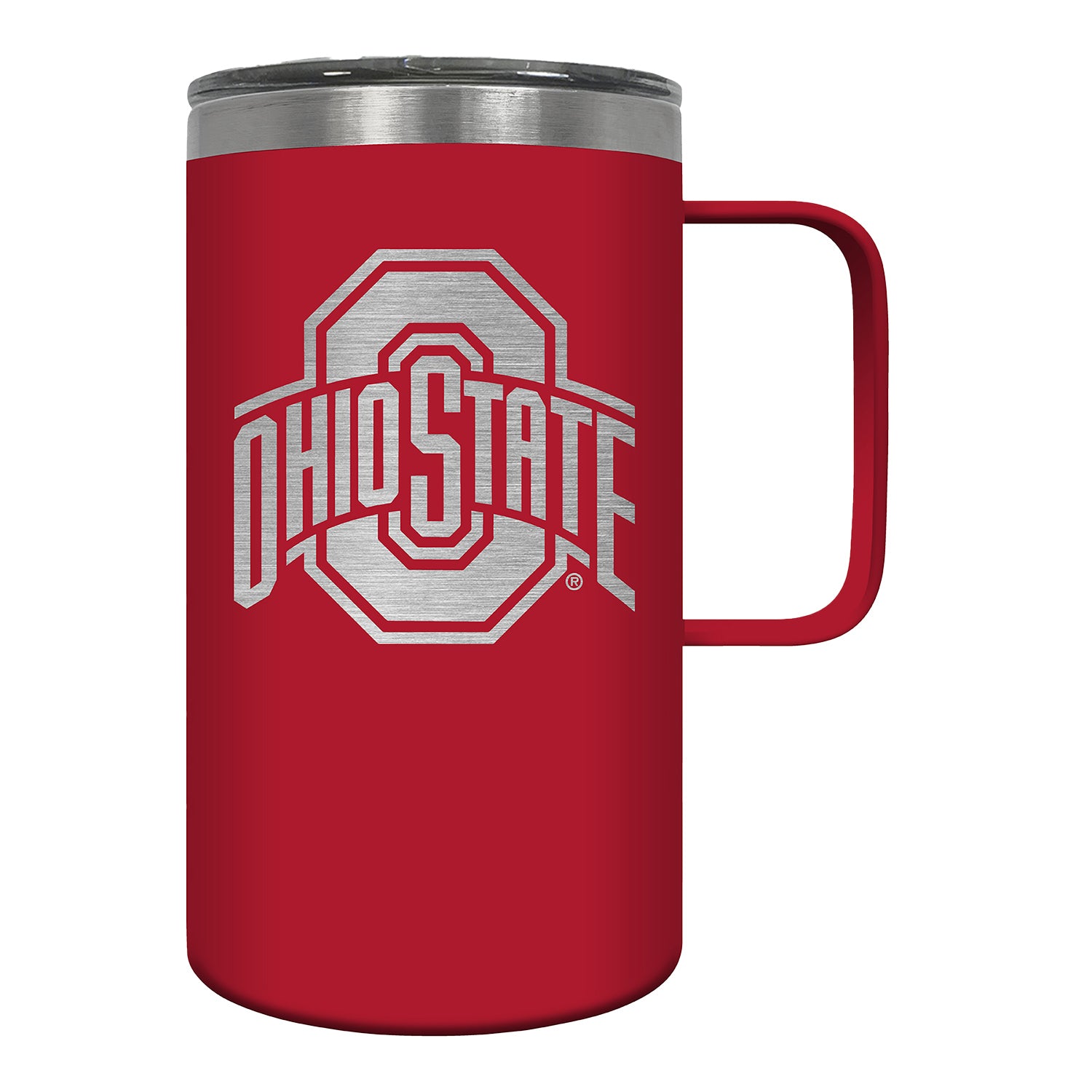 Ohio State Buckeyes 18oz Hustle Scarlet Travel Mug - In Scarlet - Front View