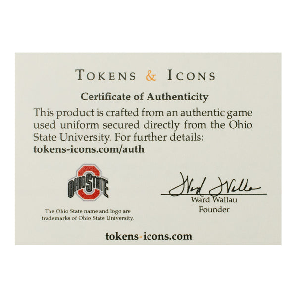 Ohio State Buckeyes Game Used Jersey Money Clip - Certificate View