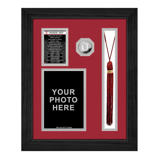 Ohio State Buckeyes Graduation Tassel & Silver Coin Frame - Front View