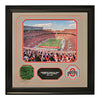 Ohio State Buckeyes Football Game Framed Photo Collage with a Piece of Authentic Ohio Stadium Turf