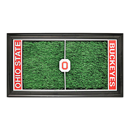 Ohio State Buckeyes Football Field Framed Collage with a Large Piece of Authentic Ohio Stadium Turf - Front View