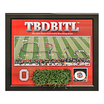 Ohio State Buckeyes TBDBITL Framed Collage with a Piece of Authentic Ohio Stadium Turf - Front View