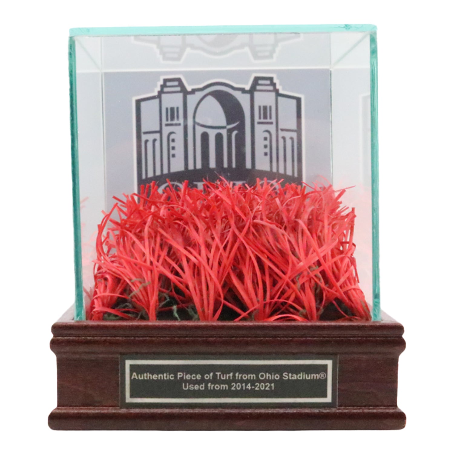 Ohio State Buckeyes Authentic Endzone Turf in Desktop Display Case - Main View