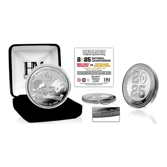 Ohio State Buckeyes 2025 Highland Mint College Football Playoff National Championship Game Silver Flip Coin - Front View