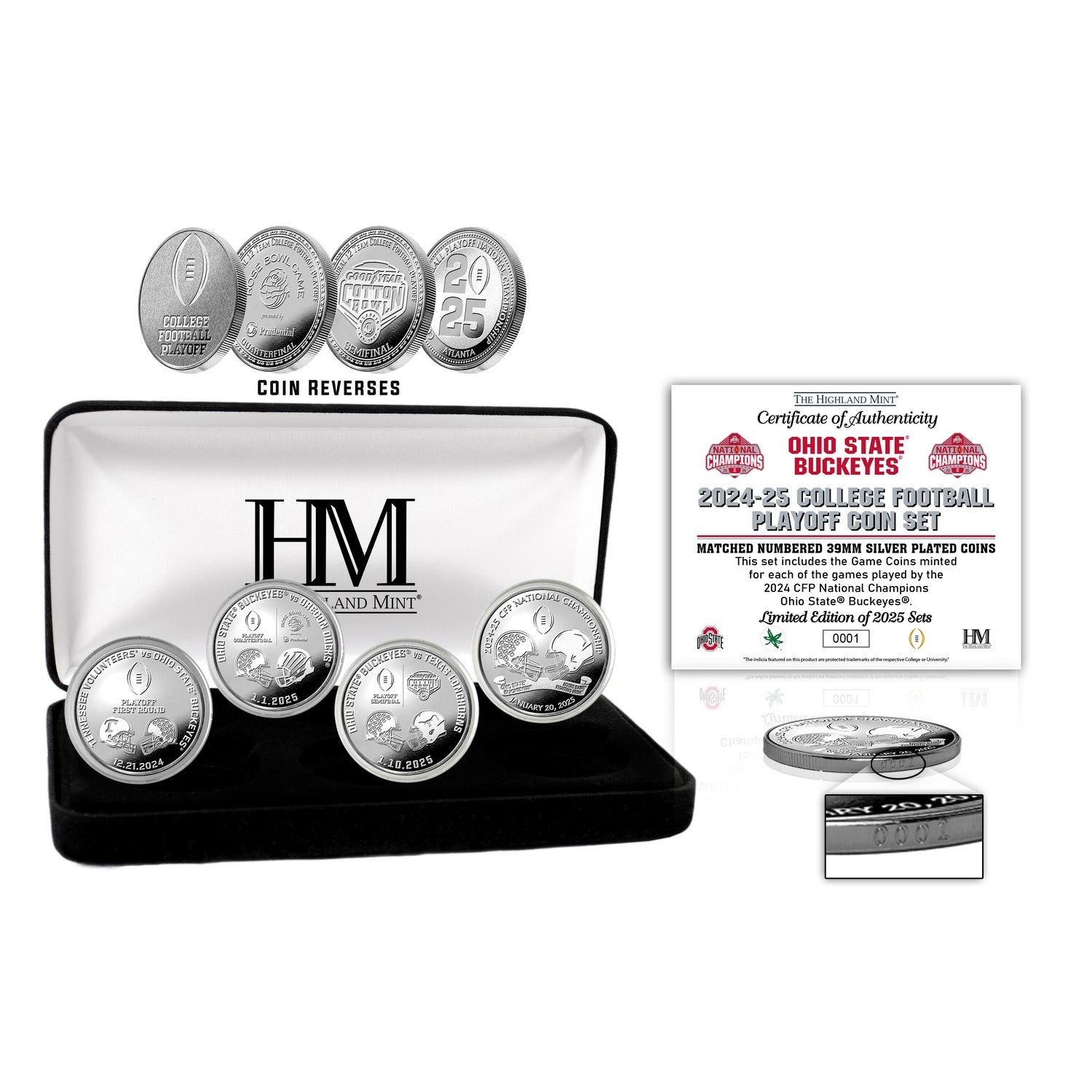 Ohio State Buckeyes 2024-25 CFP National Champions Silver Game Coin Set