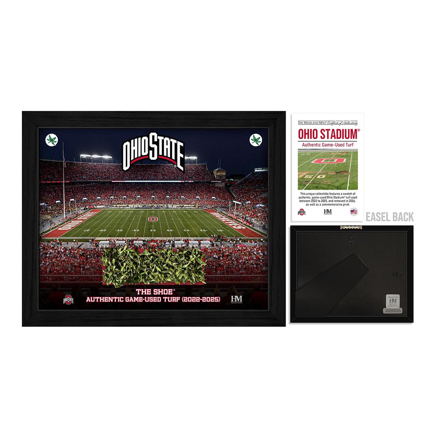Ohio Stadium Game-Used Turf Elite Series Frame - Front View