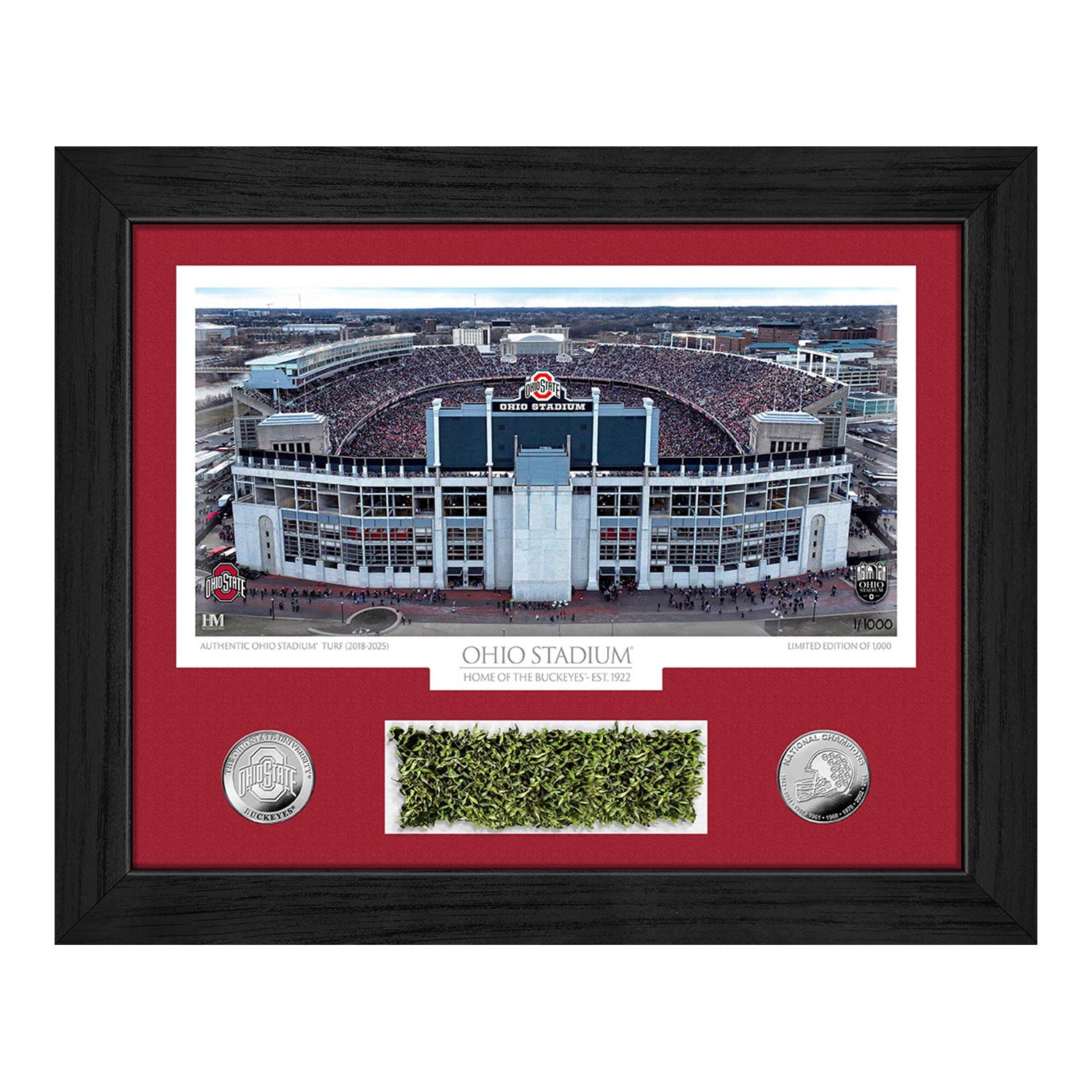 Ohio Stadium Game-Used Turf Silver Coin Photo Mint - full view