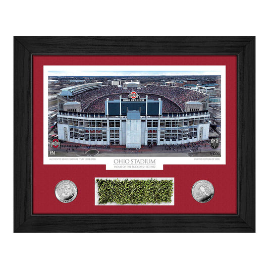 Ohio Stadium Game-Used Turf Silver Coin Photo Mint - full view