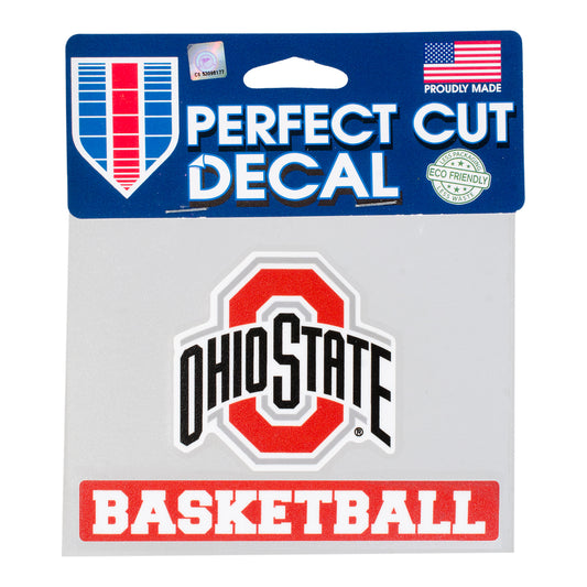 Ohio State Basketball 4" x 5" Decal - In Scarlet - Front View