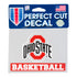 Ohio State Basketball 4" x 5" Decal - In Scarlet - Front View