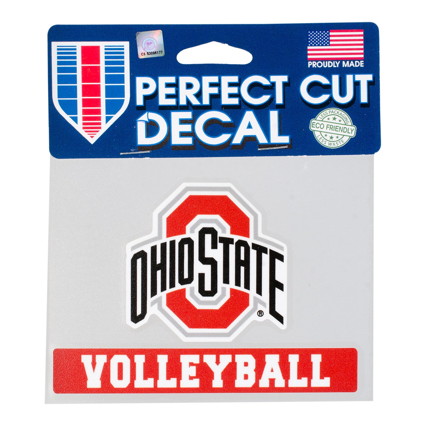 Ohio State Volleyball 4" x 5" Decal - In Scarlet - Front View