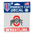 Ohio State Wrestling 4" x 5" Decal - In Scarlet - Front View