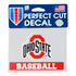 Ohio State Baseball 4" x 5" Decal - In Scarlet - Front View