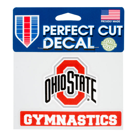 Ohio State Gymnastics 4" x 5" Decal - In Scarlet - Front View