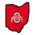 Ohio State Buckeyes Relish State Decal - In Scarlet - Front View