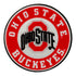 Ohio State Buckeyes Flocked Athletic Logo Decal - In Scarlet - Front View