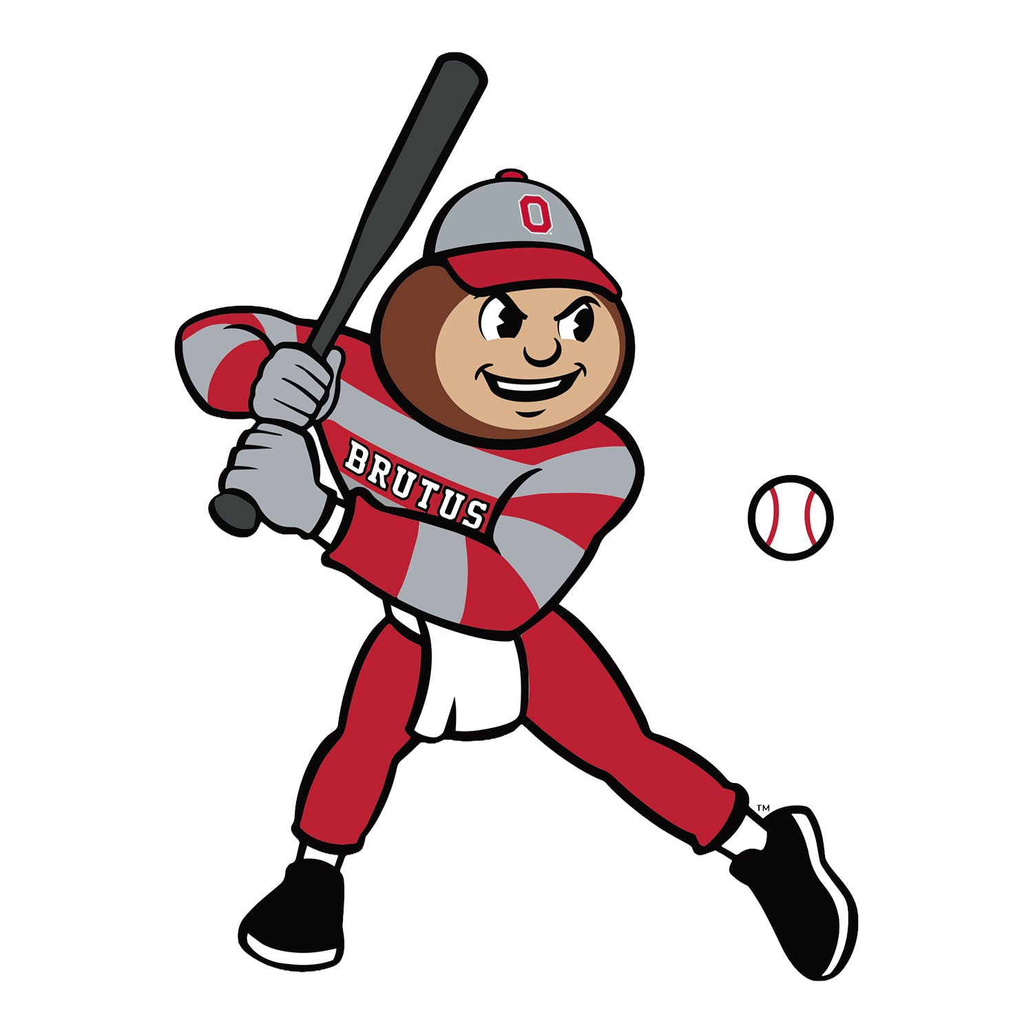 Ohio State Buckeyes Brutus Baseball Decal In Multi-Color - Front View