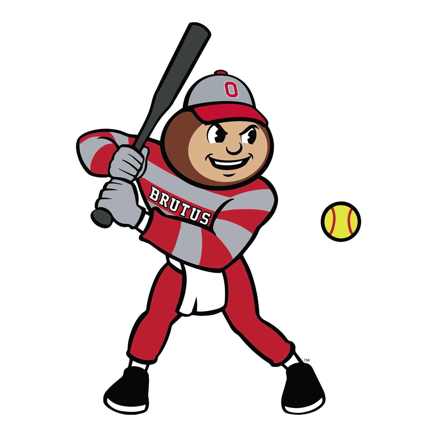 Ohio State Buckeyes Brutus Softball Decal - Front View