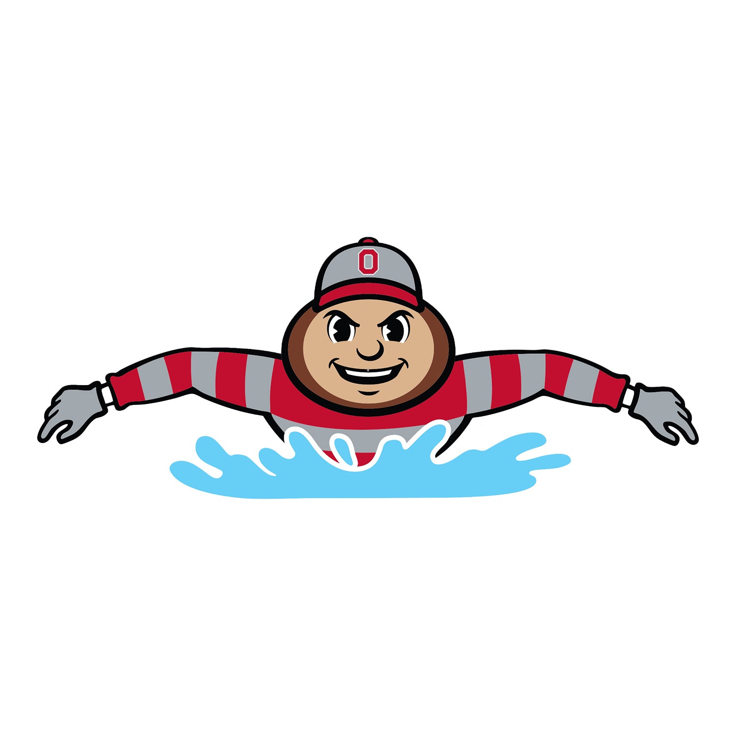 Ohio State Buckeyes Brutus Swim Decal - Front View
