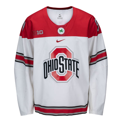 Ohio State Buckeyes Authentic Men's Hockey Game Worn Home Jersey - Front View