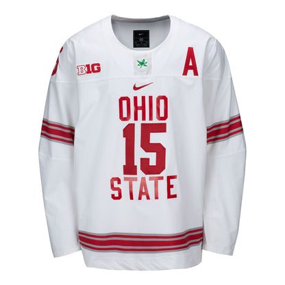 Ohio State Buckeyes Authentic Men's Hockey Game Worn Alternate Jersey - Front View