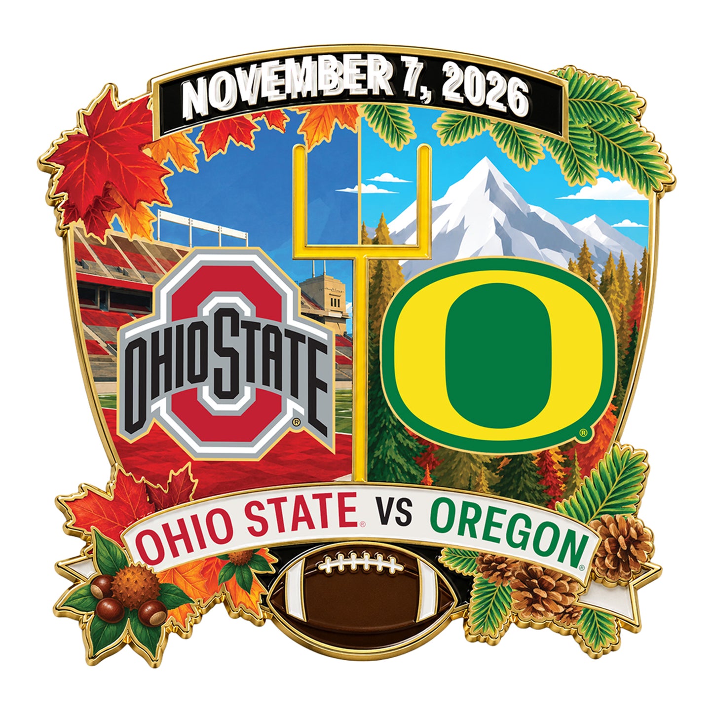 Ohio State Buckeyes vs Oregon 2026 Hatpin - Front