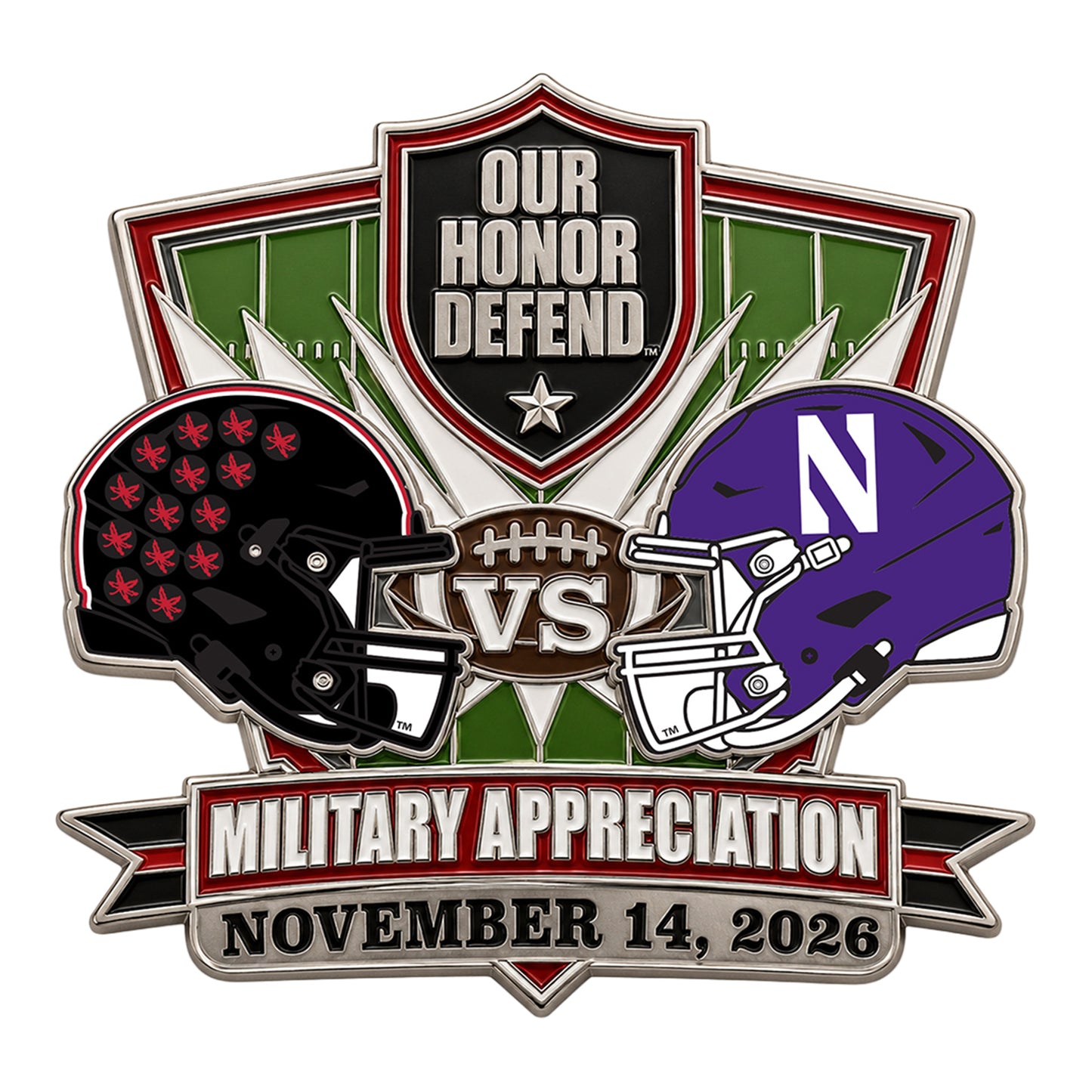 Ohio State Buckeyes vs Northwestern 2026 Hatpin - Front