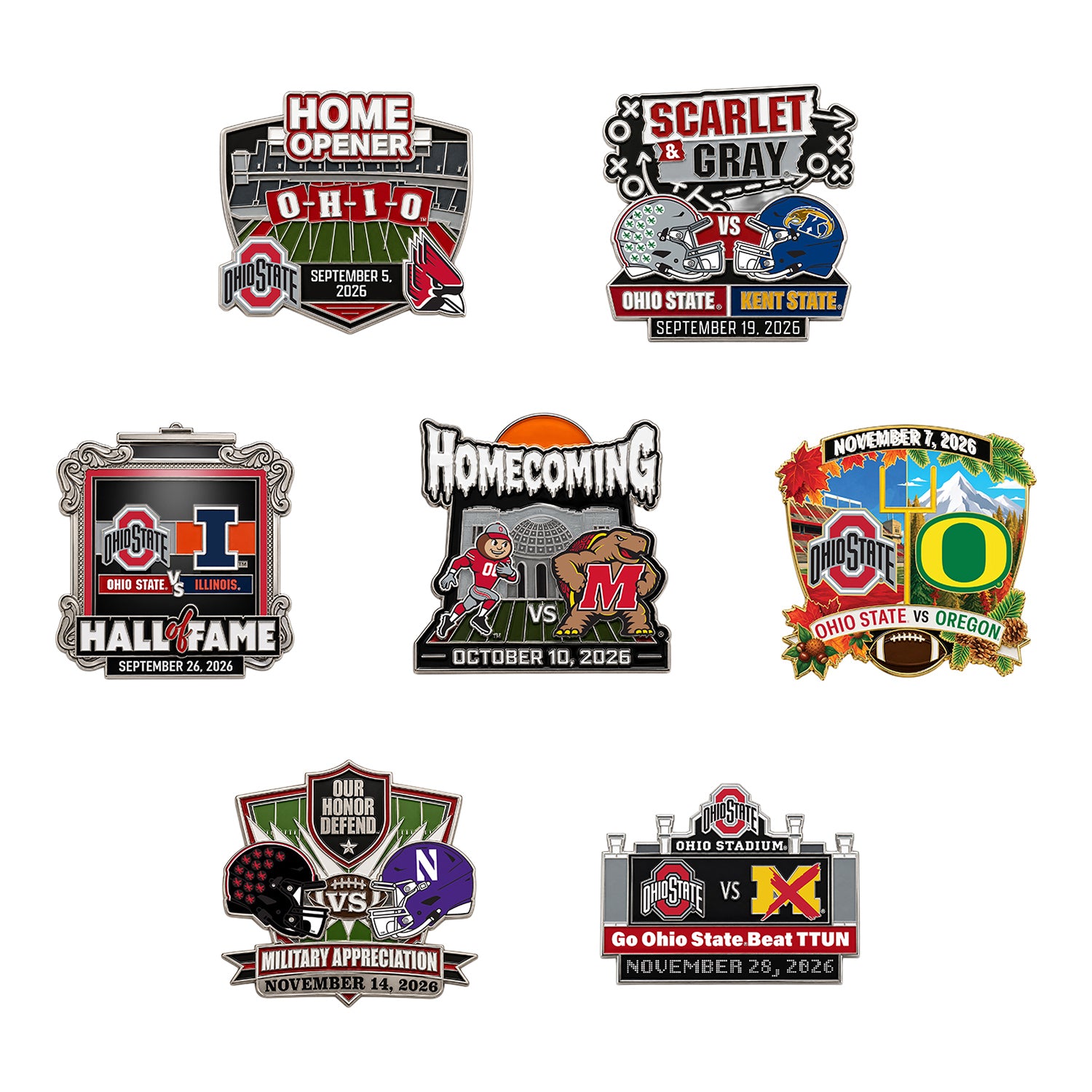 Ohio State Buckeyes 2026 Game Day Hatpin Set - Front