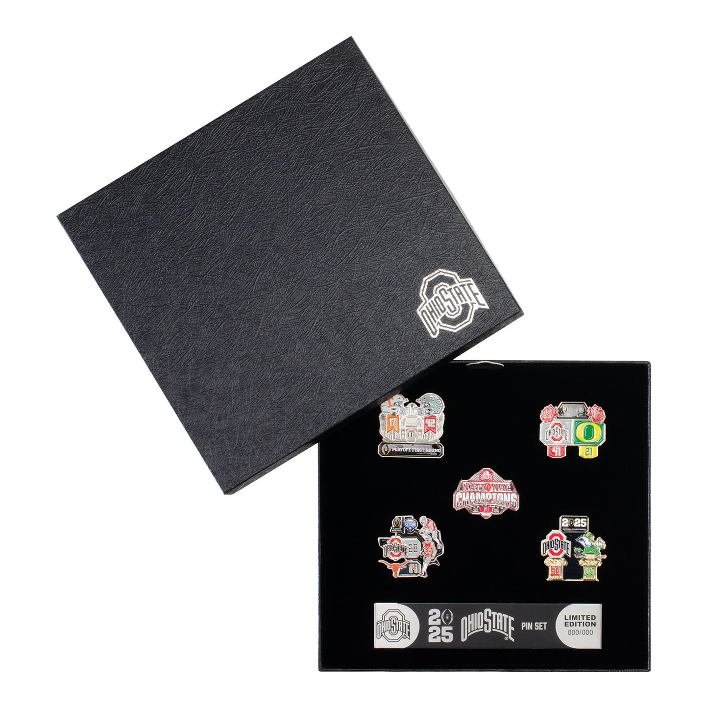 Ohio State Buckeyes 24 Playoff National Champ 5 pc Hatpin Set In Black - Everything View