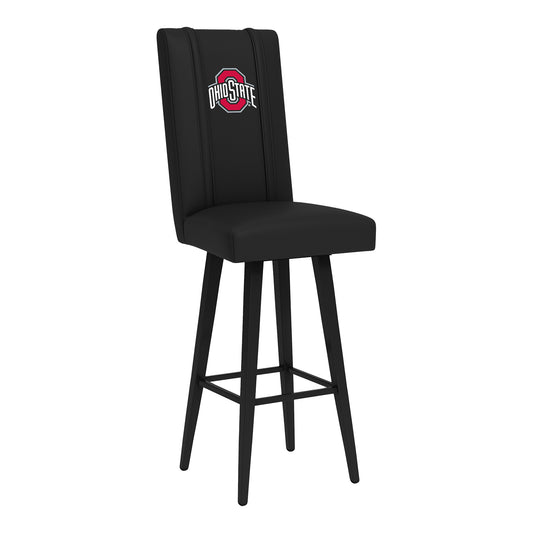 Ohio State Buckeyes Primary Logo Swivel Black Bar Stool - In Black - Main View