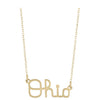 Ohio State Buckeyes Script Ohio Gold Necklace - In Gold - Main View