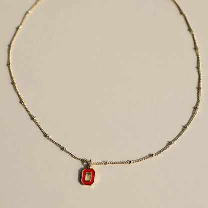Ohio State Buckeyes Block "O" Gold Necklace - Front View