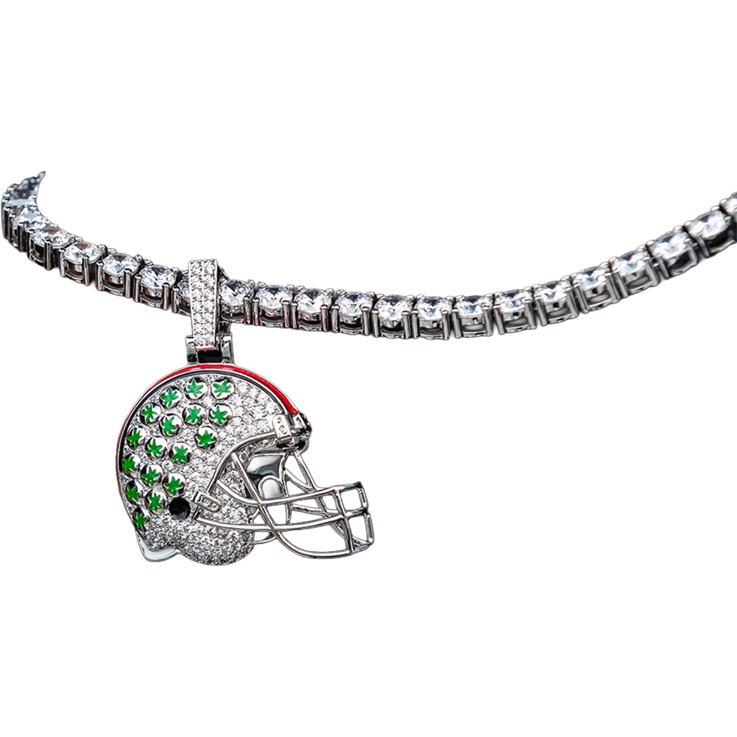Ohio State Buckeyes GLD Football Helmet Pendant - Front View