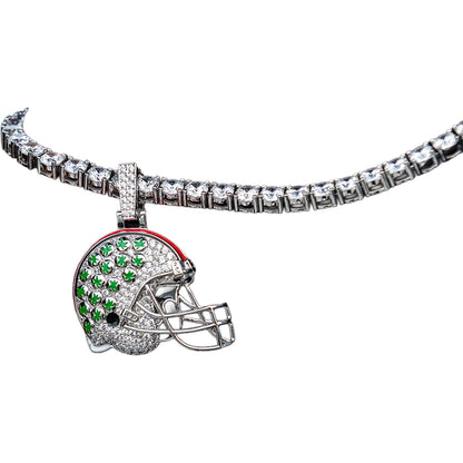 Ohio State Buckeyes GLD Football Helmet Pendant - Front View