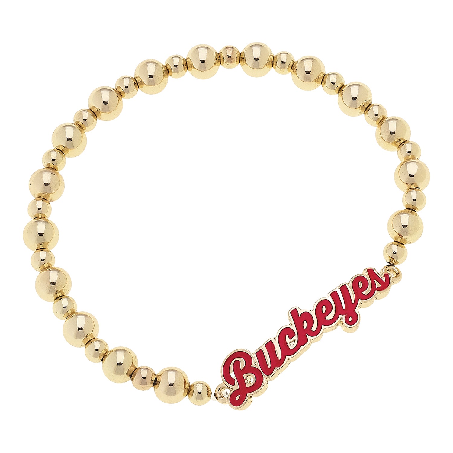 Ohio State Buckeyes Enamel Stretch Bracelet - Front View