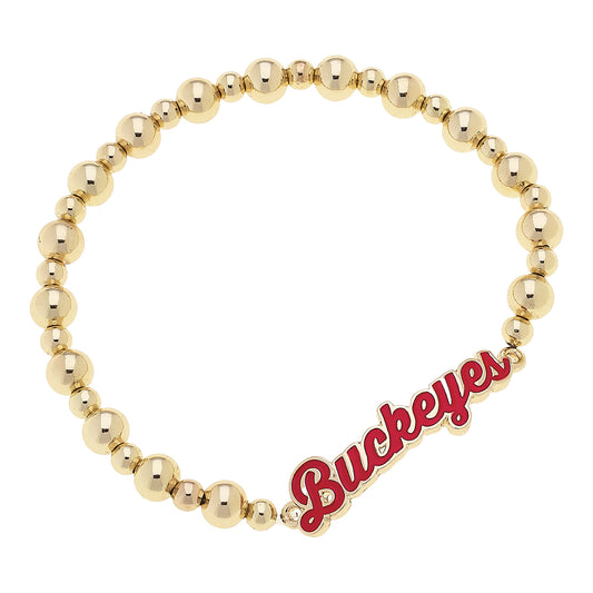 Ohio State Buckeyes Enamel Stretch Bracelet - Front View