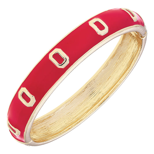 Ohio State Buckeyes Letter O Bangle In Scarlet & Gold - Front View
