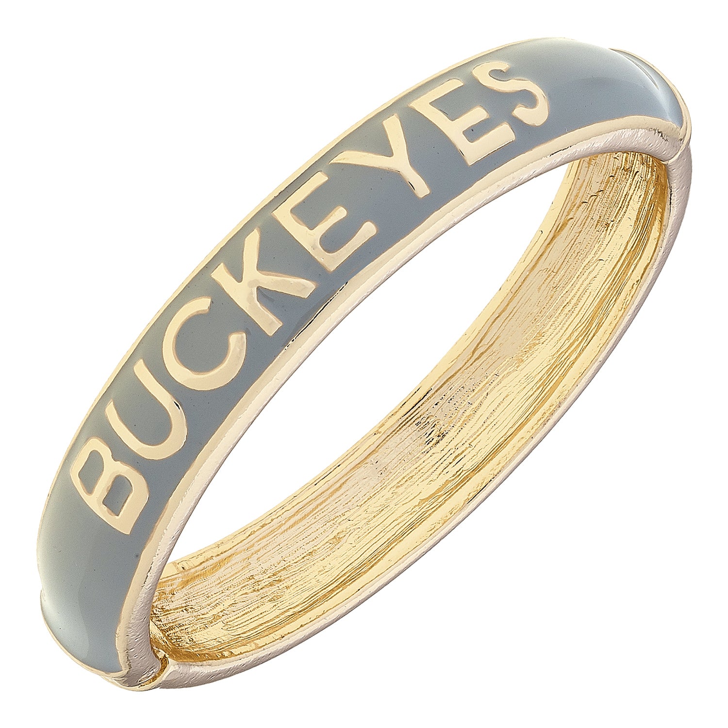 Ohio State Buckeyes Team Bangle In Gray & Gold - Front View