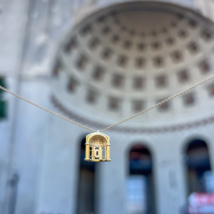 Ohio State Rotunda Pendant Necklace - Cavan Gold - Back View
