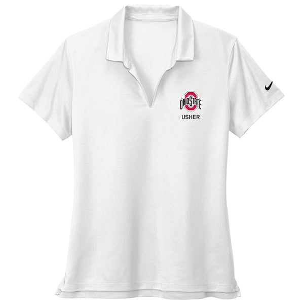 USHER - Ohio State Ladies Nike Polo - In White - Front View