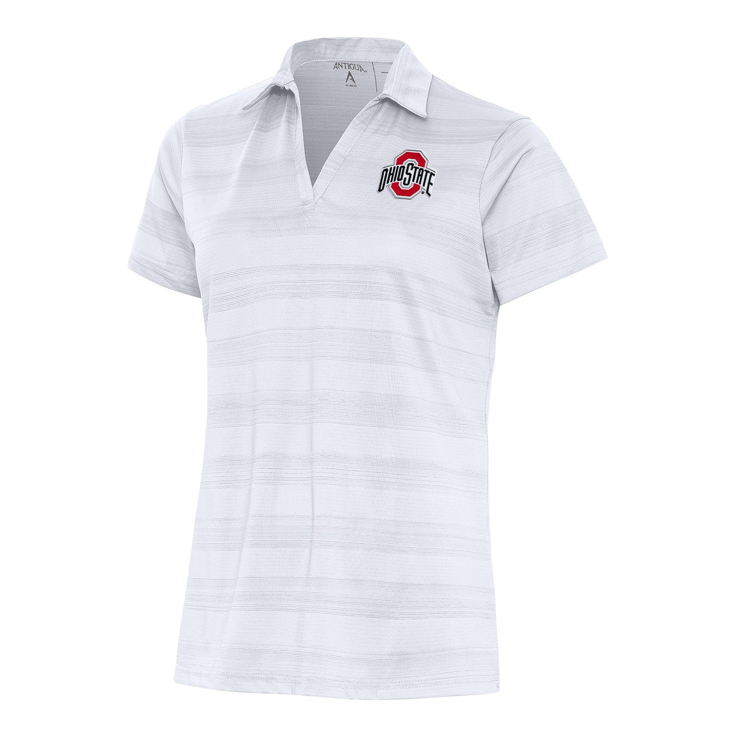 Ladies Ohio State Buckeyes Compass White Polo - Front View