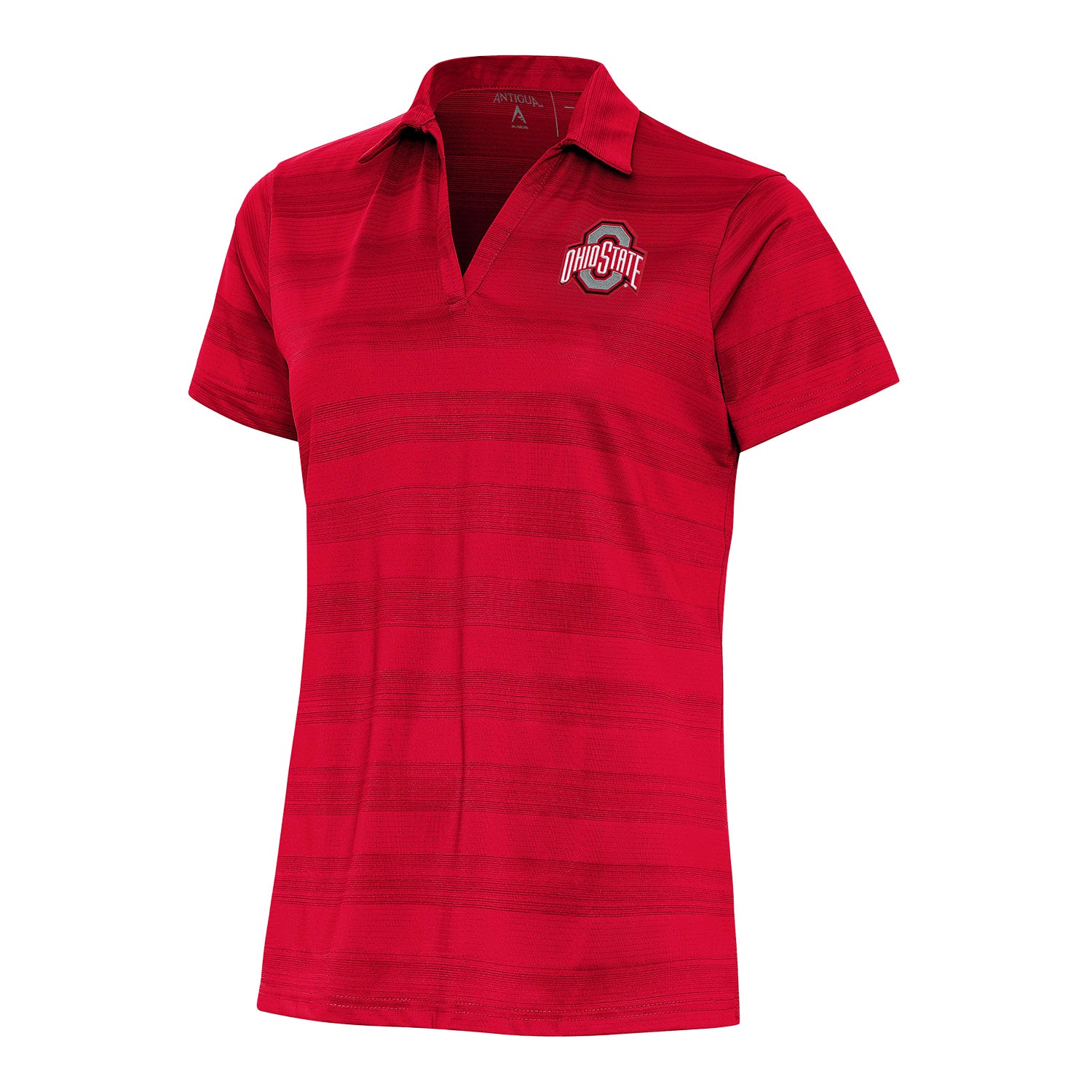 Ladies Ohio State Buckeyes Compass Scarlet Polo - Front View