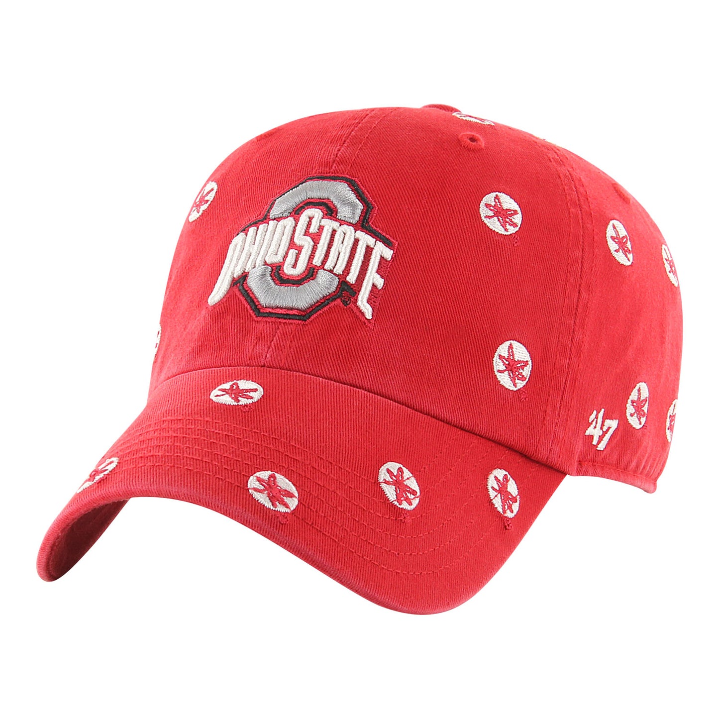 Ladies Ohio State Buckeyes Confetti Clean Up Adjustable Hat - Front View