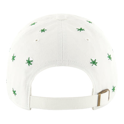 Ladies Ohio State Buckeyes 47 Brand Buckeye Leaf Confetti Hat In White - Back View