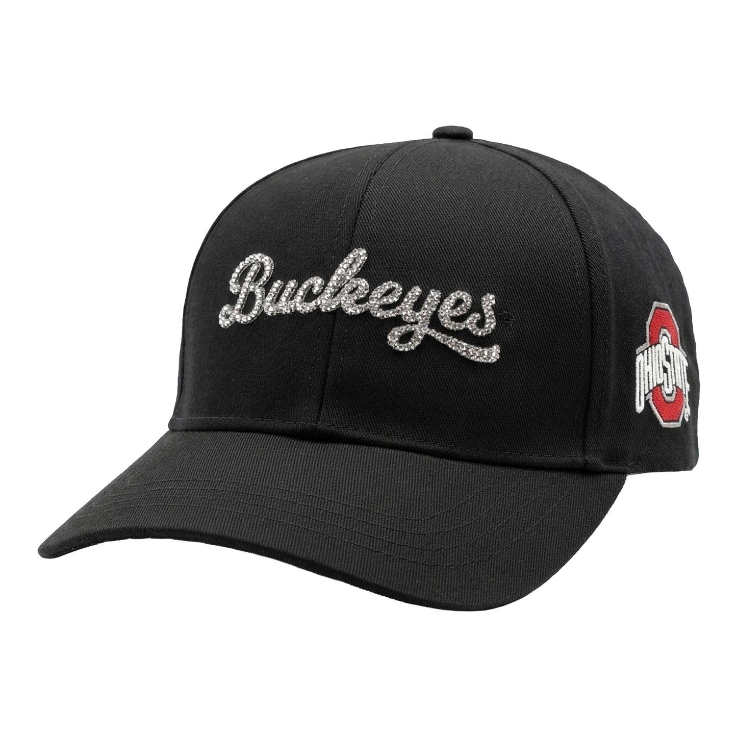 Ladies Ohio State Ponyflo Bling Script Hat - Front Left