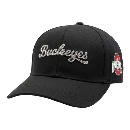 Ladies Ohio State Ponyflo Bling Script Hat - Front Left